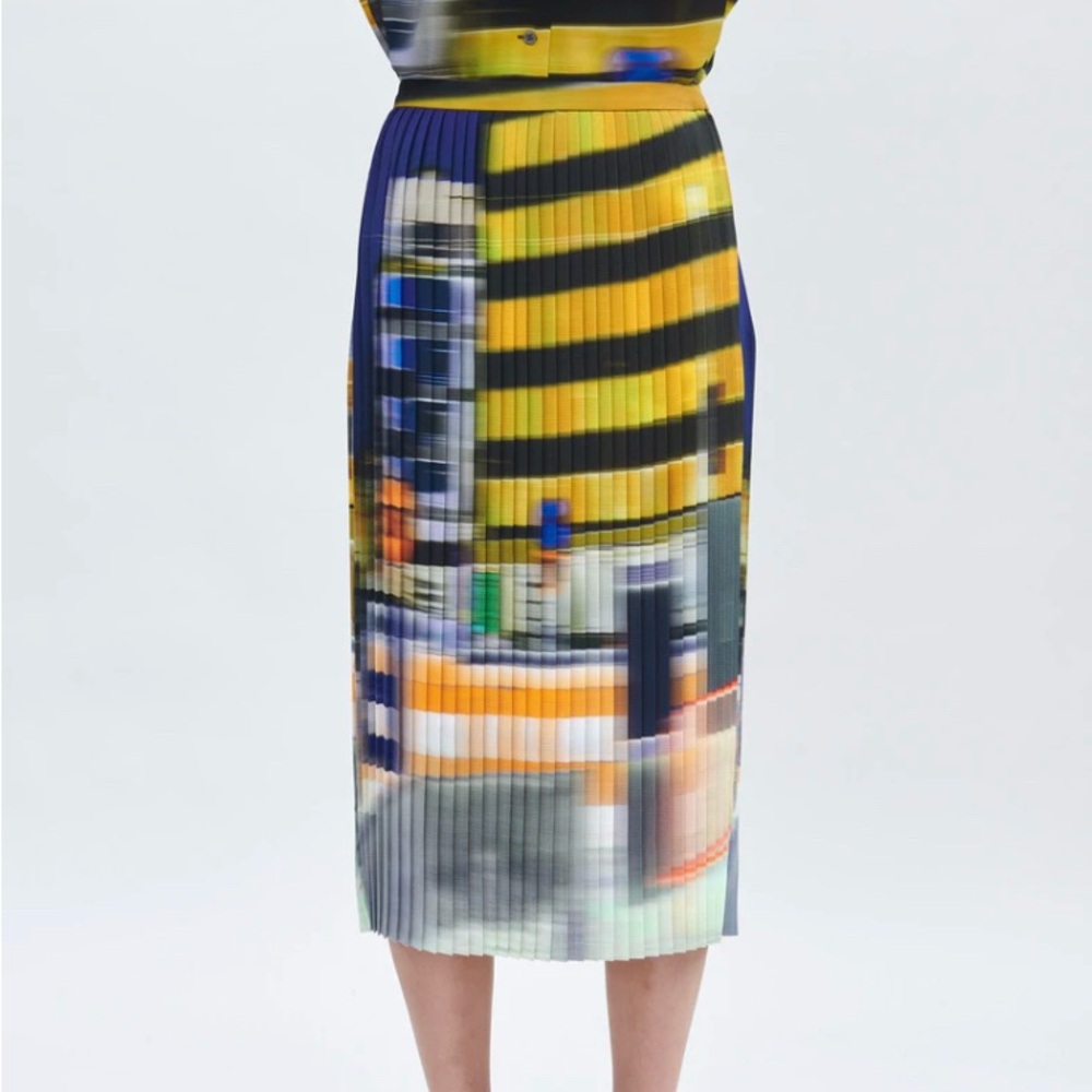 FR 38/US 6 Dries Van Noten Street Scene Pleated Skirt